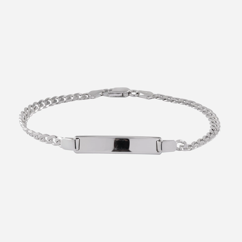 Armband dam äkta silver - tunn pansar & bricka 19 cm