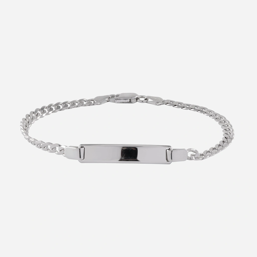 Armband dam äkta silver - tunn pansar & bricka 19 cm