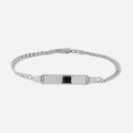 Armband dam äkta silver - tunn pansar & bricka 19 cm