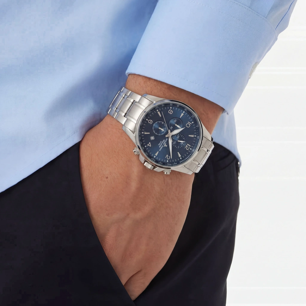 Jacques Lemans London herr, stål/blå 44 mm - 1-1844ZG