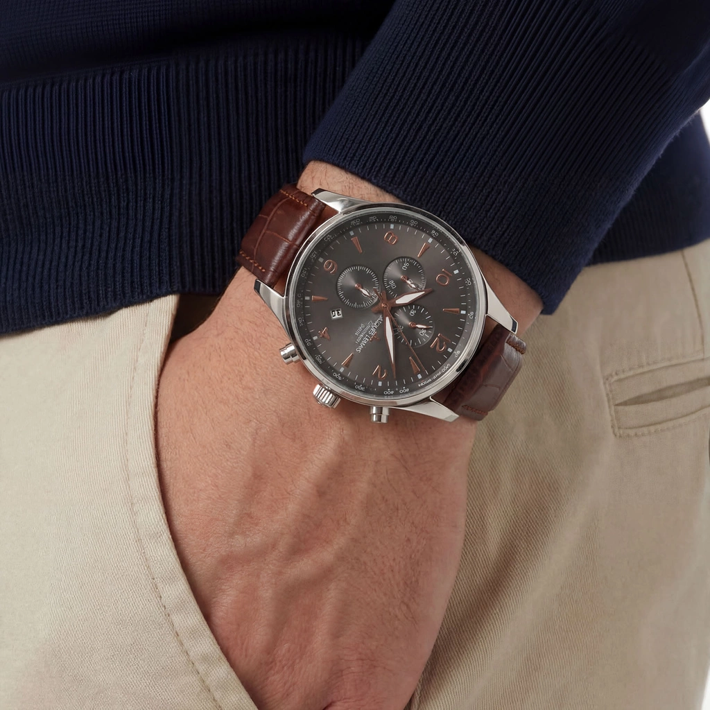 Jacques Lemans London herr, svart/brun 44 mm - 1-1844ZK