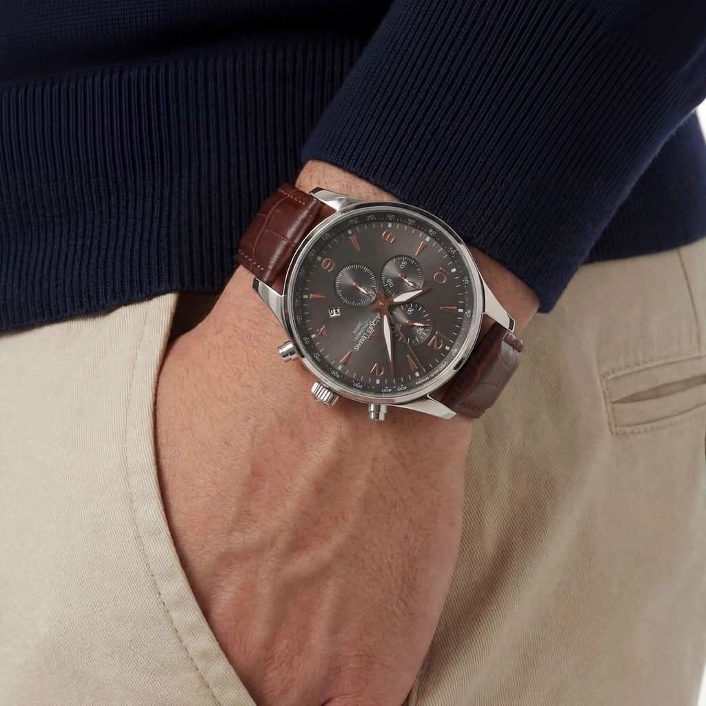 Jacques Lemans London herr, svart/brun 44 mm - 1-1844ZK