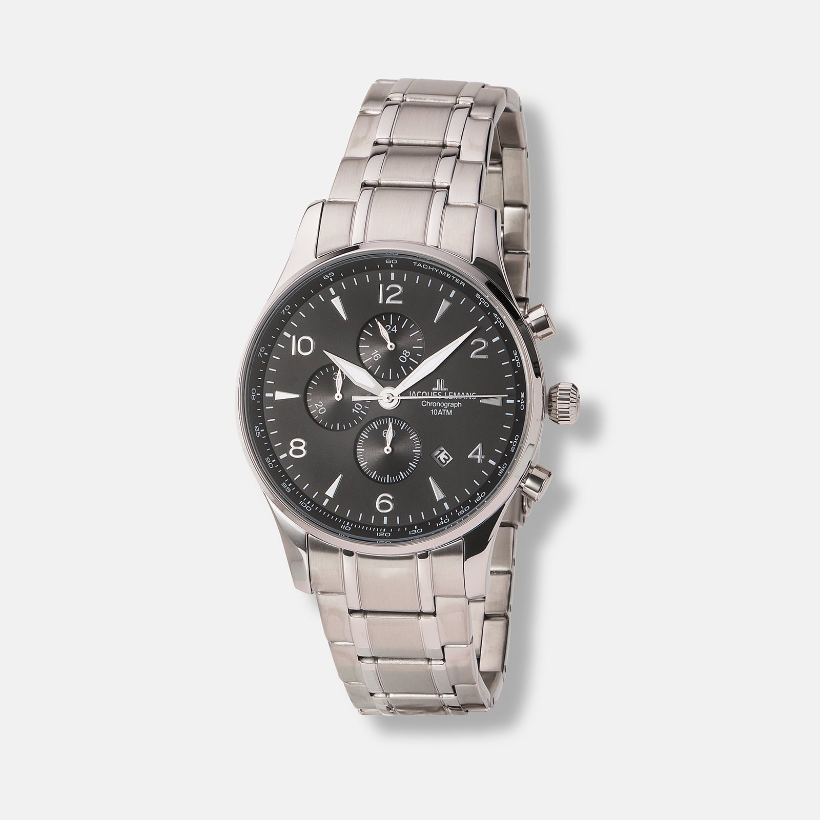 Jacques Lemans London herr, stål/svart 44 mm - 1-1844ZE