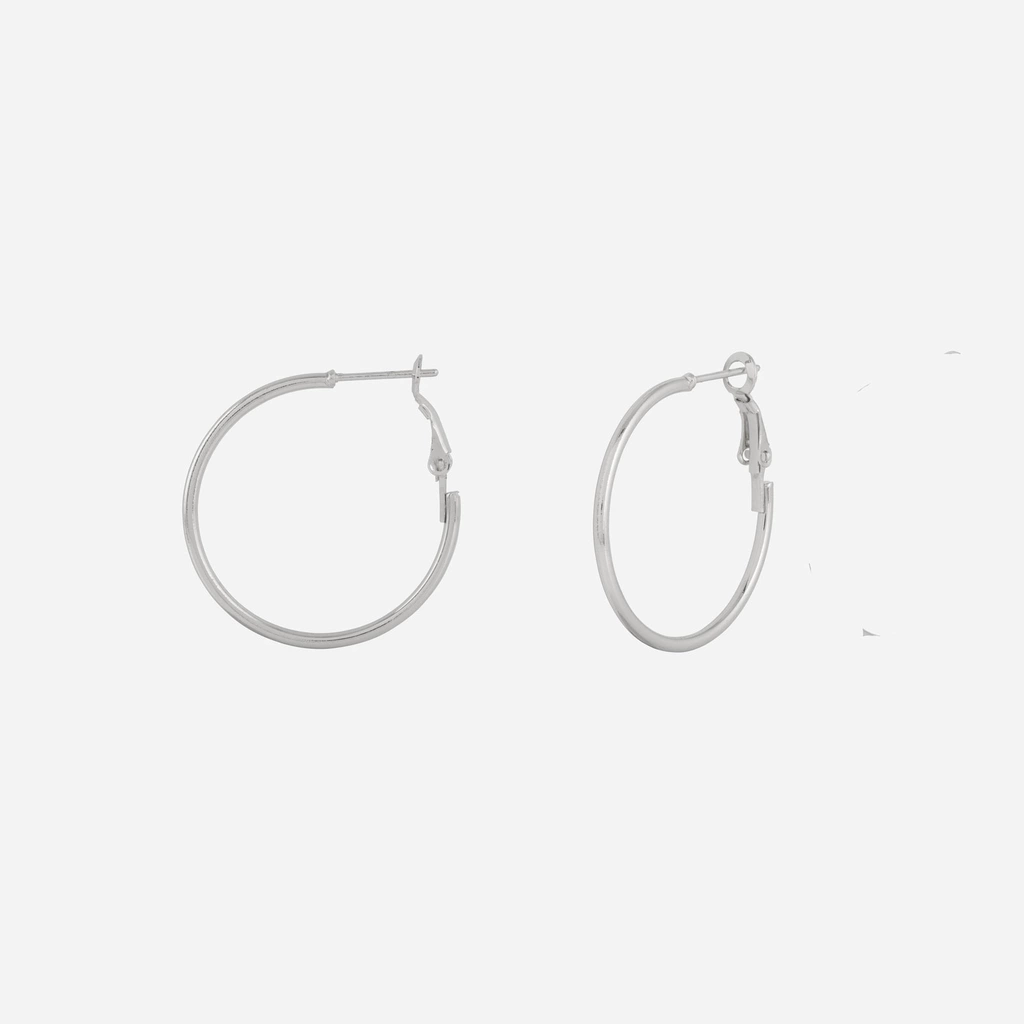 Silverfärgade örhängen - hoops 30 mm