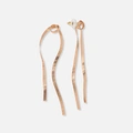 Guldfärgade långa örhängen, fiskbenskedja - 9cm