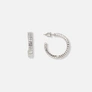 Silverfärgade hoops, två rader stenar - 20mm