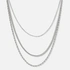 Treradigt silverfärgat halsband i olika stilar - 38+8cm