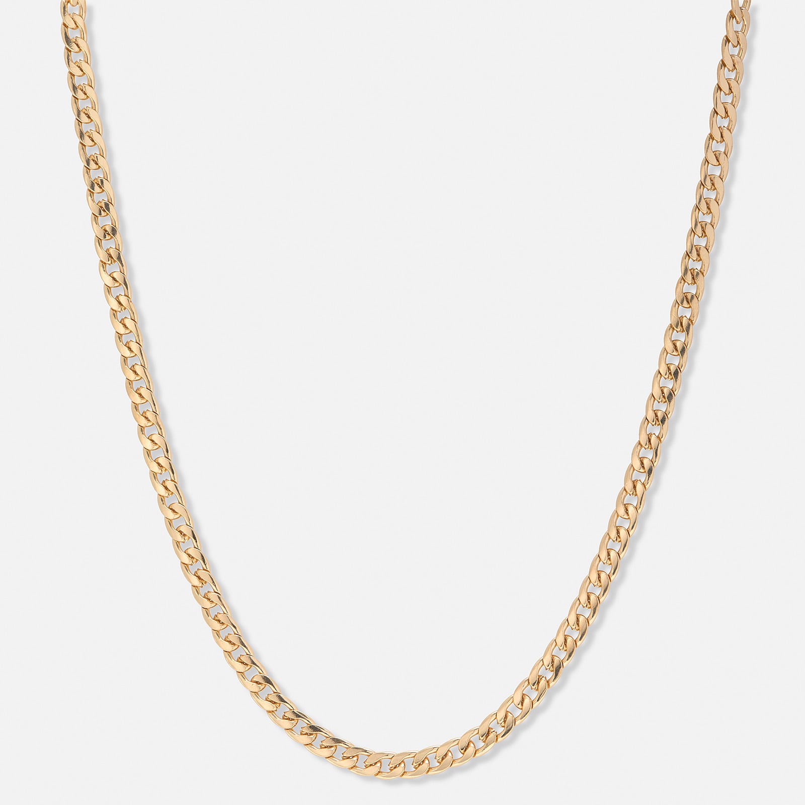 Guldfärgat halsband, pansarlänk - 38+8cm