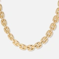 Guldfärgat chunky halsband, ovala länkar - 42cm