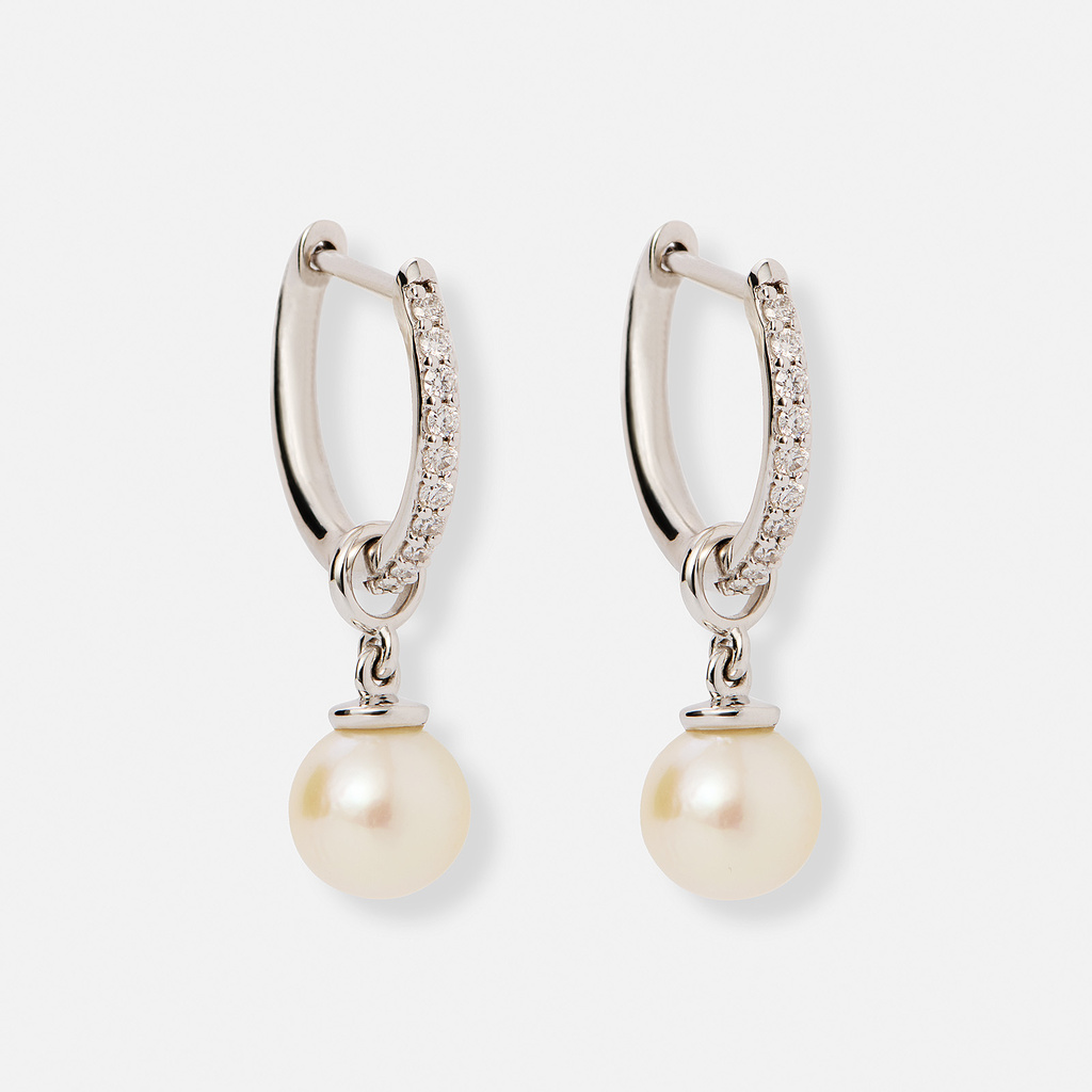 Je t´aime örhängen 18K vitguld - Coraline Lumière Akoya