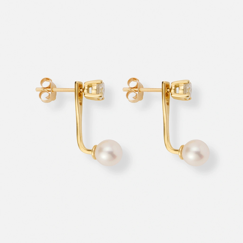 Je t´aime örhängen 18K guld - L'Océane Akoya