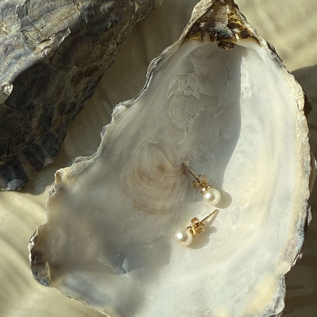 Je t´aime örhängen 18K guld - Perle d’Huître Akoya