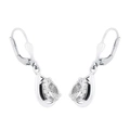 Silverörhängen, hängande droppformade stenar - 28 mm