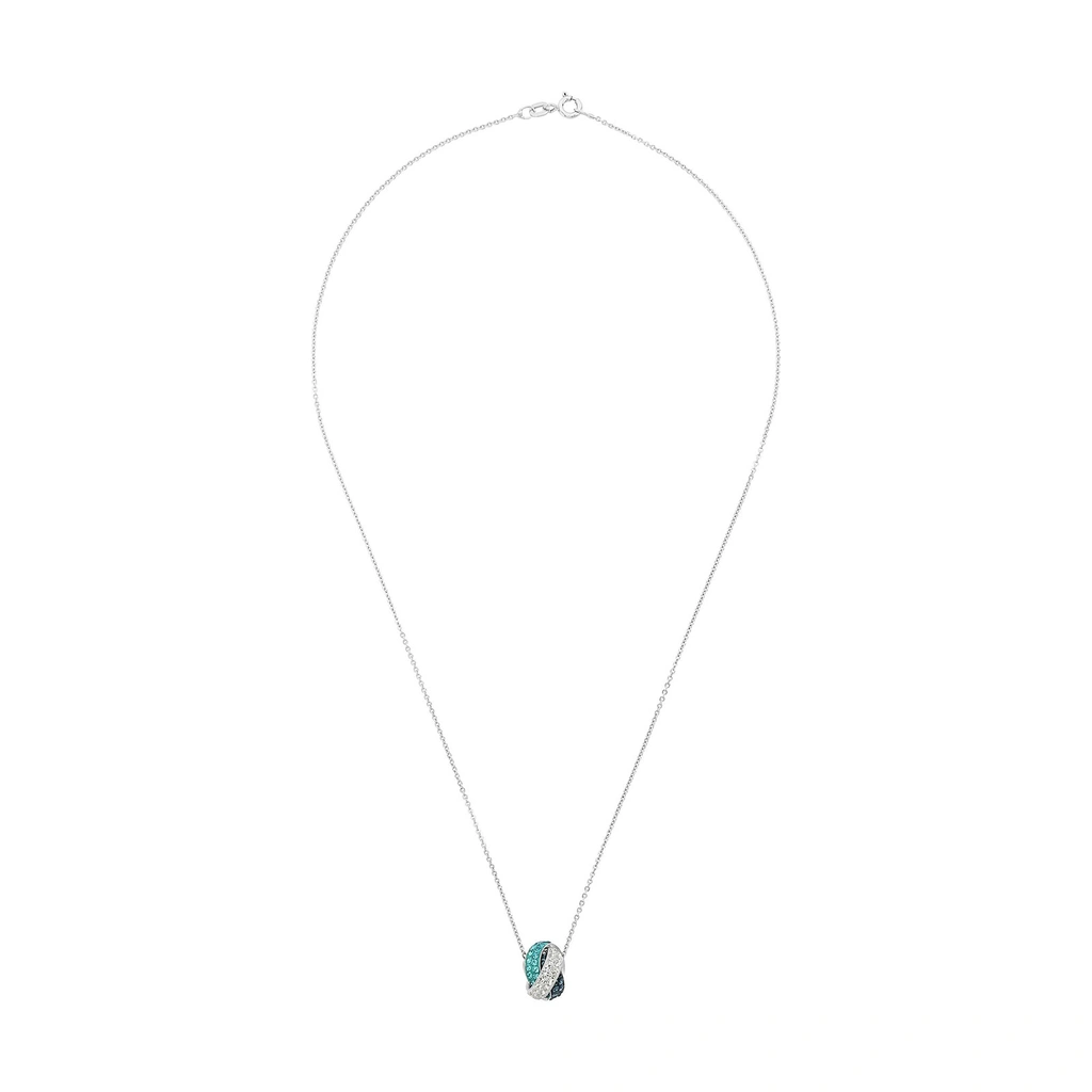 Silverhalsband, halsband och örhängen med vita stenar - 45 cm