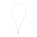 Silverhalsband, droppe med vita stenar - 45 cm