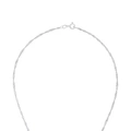 Silverhalsband, droppe med vita stenar - 45 cm