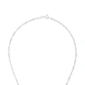 Silverhalsband, droppe med vita stenar - 45 cm