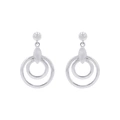 Silverörhängen, hängande dubbla cirklar - 27 mm