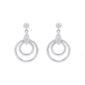 Silverörhängen, hängande dubbla cirklar - 27 mm