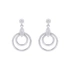 Silverörhängen, hängande dubbla cirklar - 27 mm