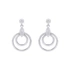 Silverörhängen, hängande dubbla cirklar - 27 mm