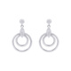 Silverörhängen, hängande dubbla cirklar - 27 mm