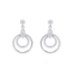 Silverörhängen, hängande dubbla cirklar - 27 mm