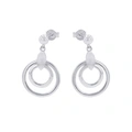 Silverörhängen, hängande dubbla cirklar - 27 mm