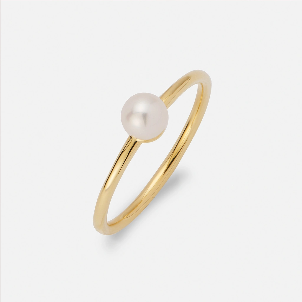 Je t´aime 18K guldring - Perle d'Huître Akoya