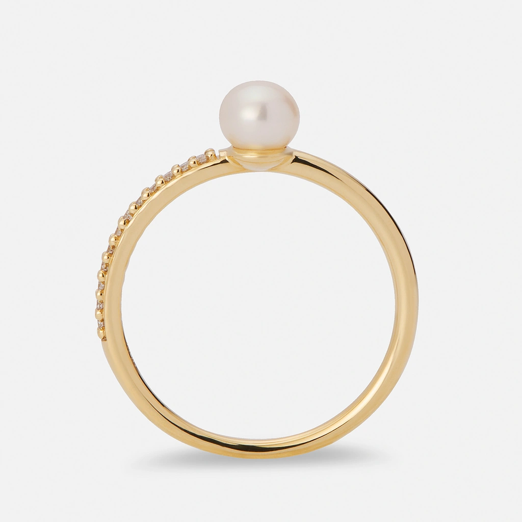 Je t´aime 18K guldring - Perle d'Huître Lumière Akoya