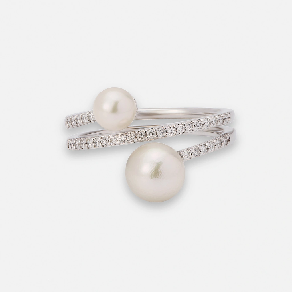 Je t´aime 18K ring vitguld - Dauphine Akoya Ring