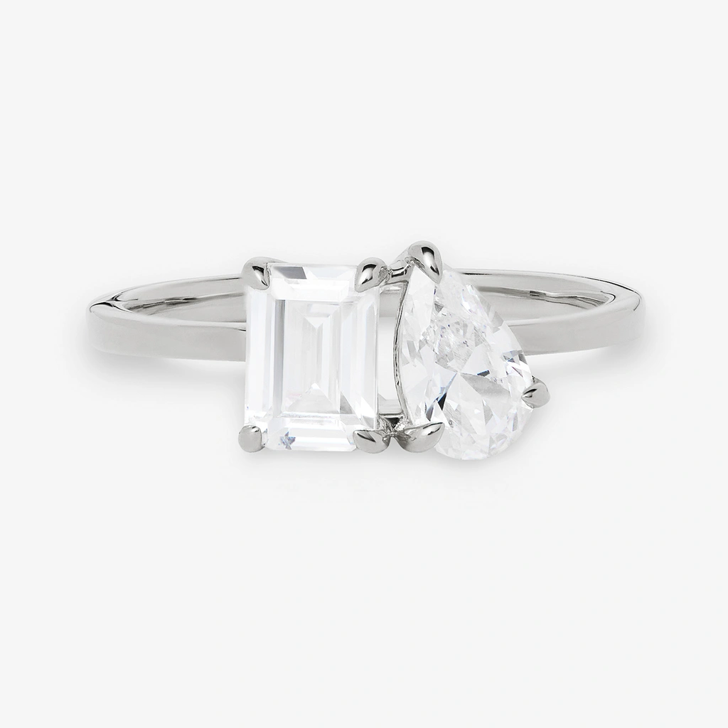 Je t´aime 18K ring vitguld - Toi et moi