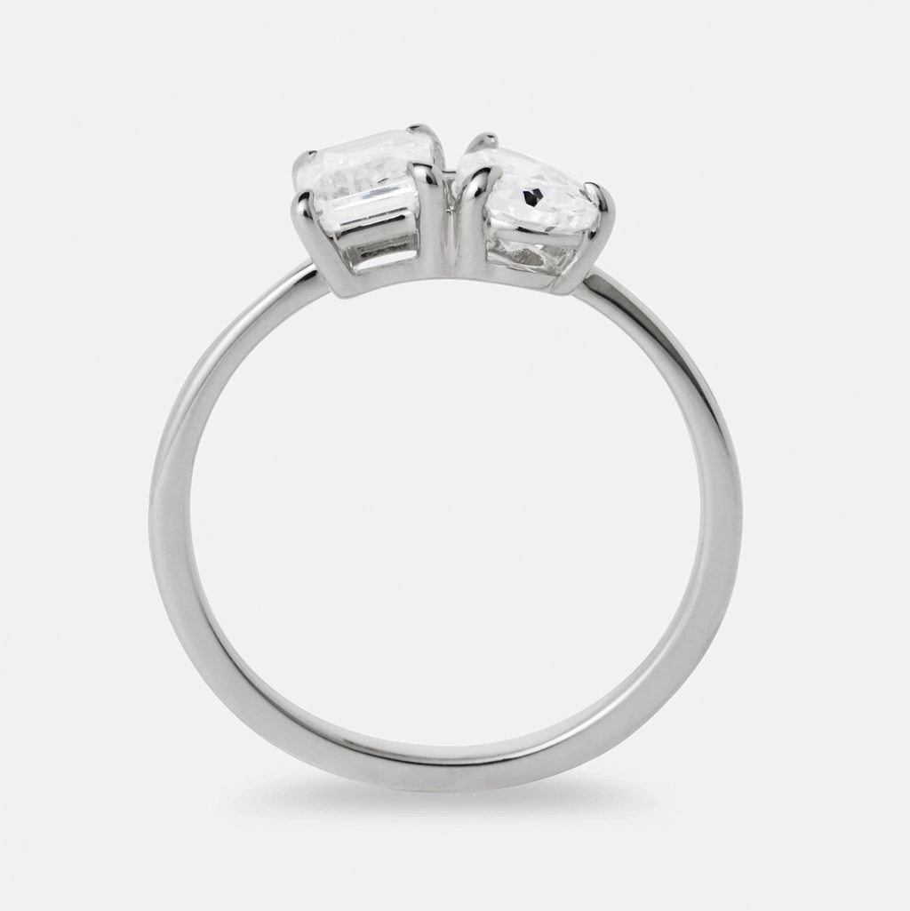 Je t´aime 18K ring vitguld - Toi et moi