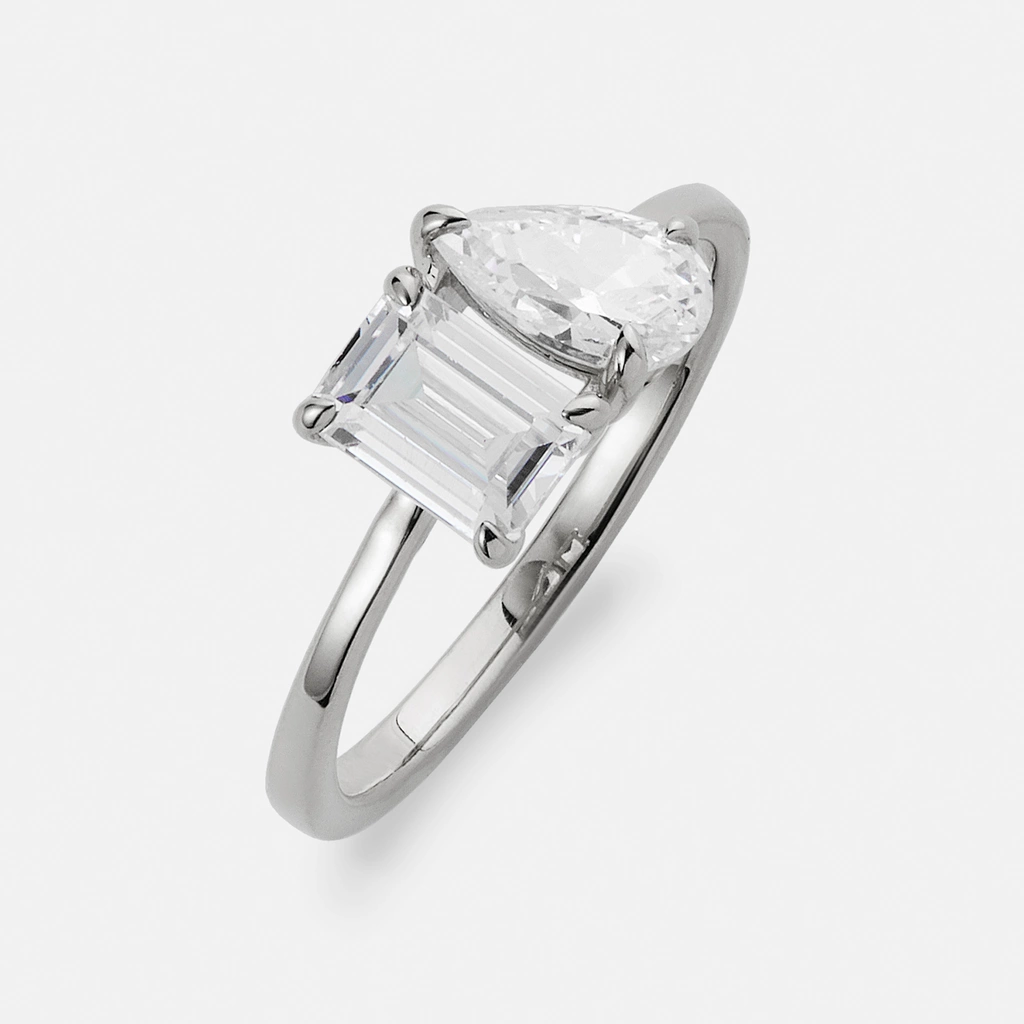 Je t´aime 18K ring vitguld - Toi et moi