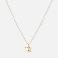 Guldpläterat silverhalsband, 17mm hjärta med pil - 42+3cm