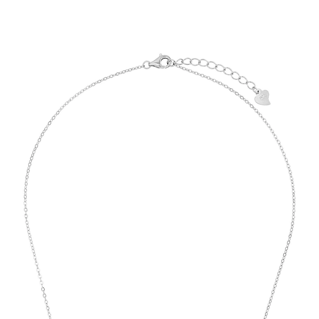 Silverhalsband, odlade pärlor och vita stenar - 42–45 cm