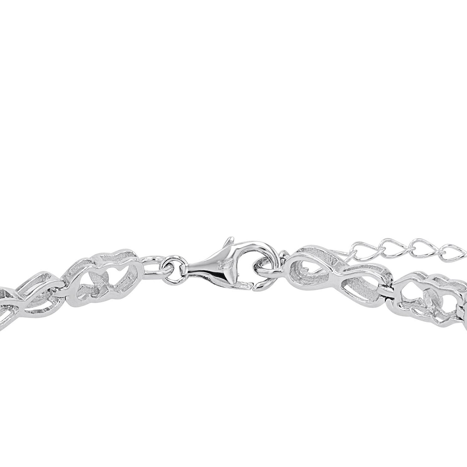 Silverarmband, ankarlänk med hjärtan och infinitysymbol - 19–21 cm