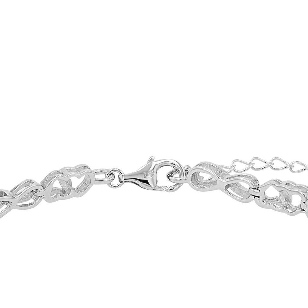 Silverarmband, ankarlänk med hjärtan och infinitysymbol - 19–21 cm