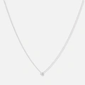Silverhalsband, solitär vit Kubisk Zirkonia - 42+3cm