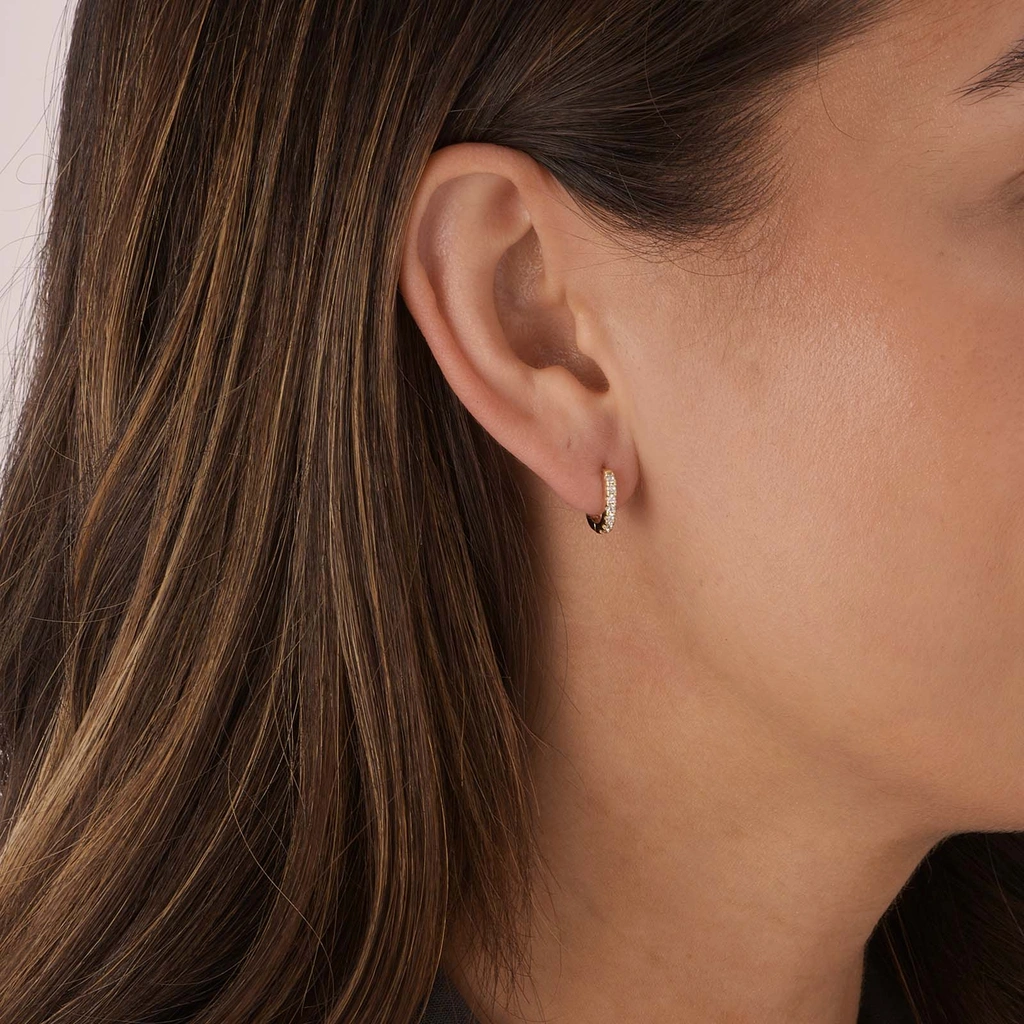 Guldpläterade silverörhängen, rektangulära hoops m stenar - 10x12mm