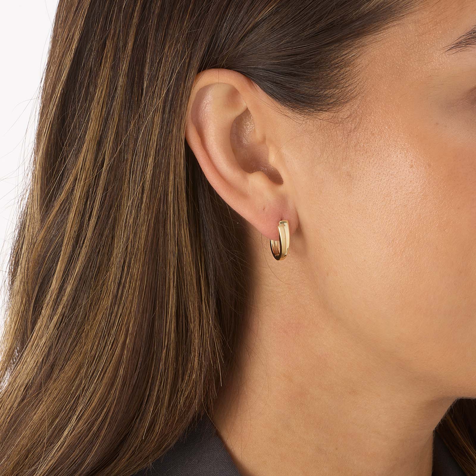 Guldpläterade silverörhängen, hoops matt & blank - 12x15mm