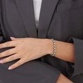 Stålarmband med runda Kubisk Zirkonia - 17,5cm