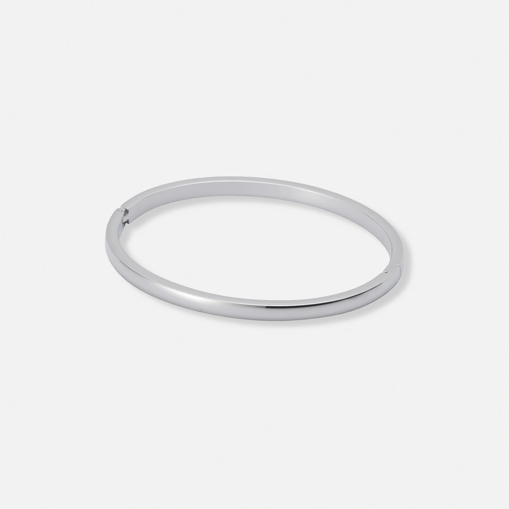 Stålarmband, slät bangle - 4mm bred