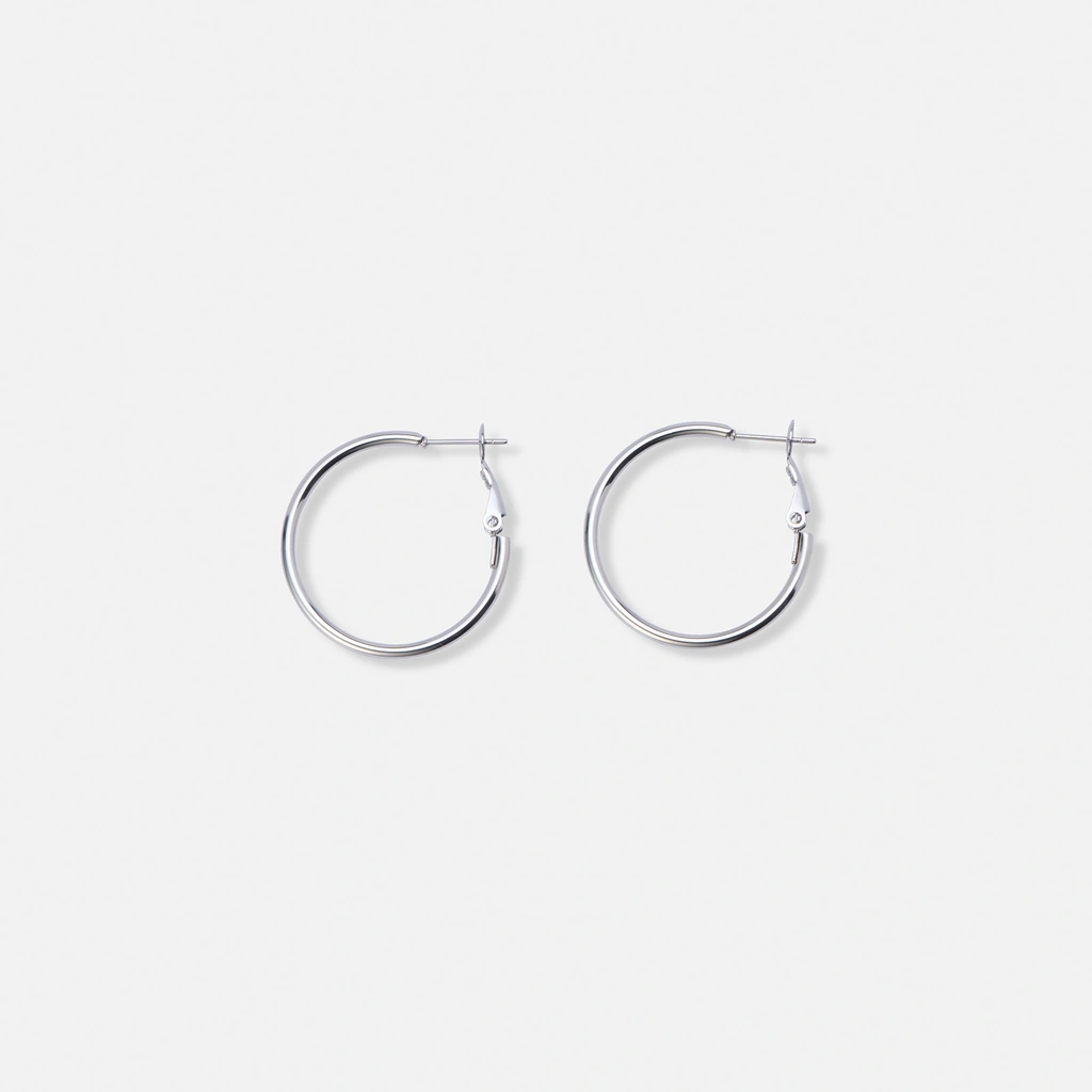 Stålörhängen, runda hoops - 30mm