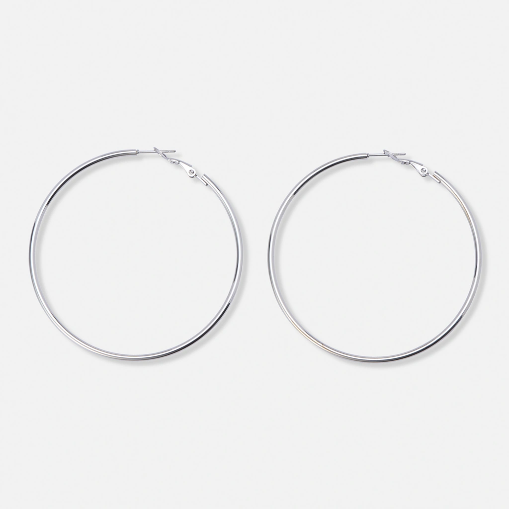 Stålörhängen, runda hoops - 60mm