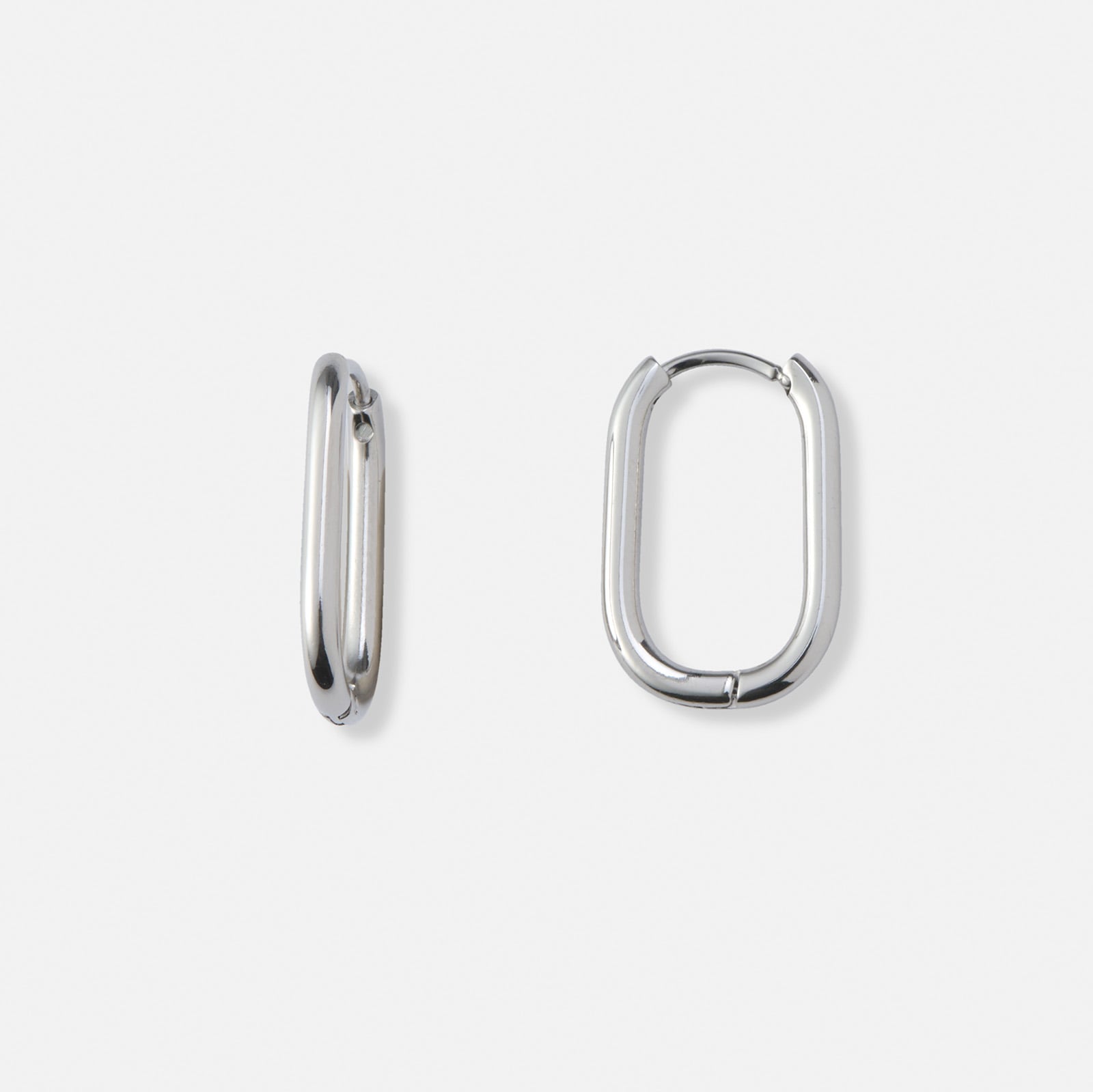 Stålörhängen, ovala hoops - 12x18mm