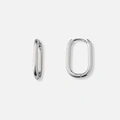 Stålörhängen, ovala hoops - 12x18mm
