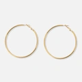 Guldpläterade stålörhängen, runda hoops - 60mm