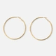Guldpläterade stålörhängen, runda hoops - 60mm