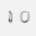 Stålörhängen, ovala hoops - 13x16mm